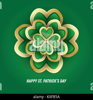 St. Patrick's Day 3d-Klee. Vector Illustration. Stock Vektor