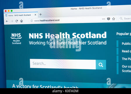 LONDON, Großbritannien - 4. JANUAR 2018: Die Homepage der offiziellen Website für die NHS Health Scotland - die nationalen Bildungs- und promotion Agentur, am 4. Janu Stockfoto