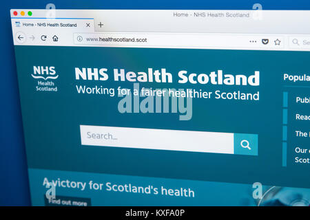 LONDON, Großbritannien - 4. JANUAR 2018: Die Homepage der offiziellen Website für die NHS Health Scotland - die nationalen Bildungs- und promotion Agentur, am 4. Janu Stockfoto