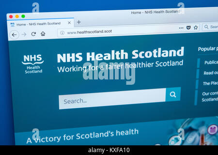 LONDON, Großbritannien - 4. JANUAR 2018: Die Homepage der offiziellen Website für die NHS Health Scotland - die nationalen Bildungs- und promotion Agentur, am 4. Janu Stockfoto