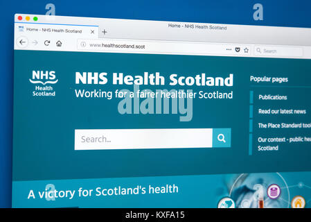 LONDON, Großbritannien - 4. JANUAR 2018: Die Homepage der offiziellen Website für die NHS Health Scotland - die nationalen Bildungs- und promotion Agentur, am 4. Janu Stockfoto