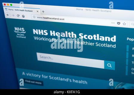 LONDON, Großbritannien - 4. JANUAR 2018: Die Homepage der offiziellen Website für die NHS Health Scotland - die nationalen Bildungs- und promotion Agentur, am 4. Janu Stockfoto