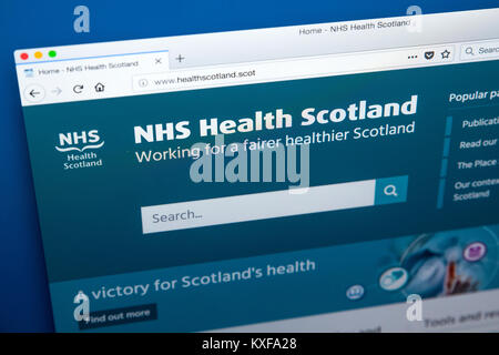 LONDON, Großbritannien - 4. JANUAR 2018: Die Homepage der offiziellen Website für die NHS Health Scotland - die nationalen Bildungs- und promotion Agentur, am 4. Janu Stockfoto