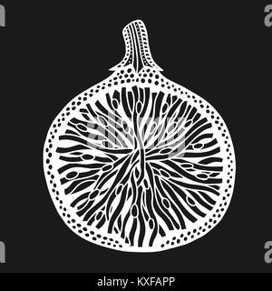 Abb. Obst Schwarz und Weiß. Von Hand gezeichnet, Doodle, Vektor. Durch die von der Skizze trace gemacht. Malbuch Seite für Erwachsene. Granat Obst. Stock Vektor