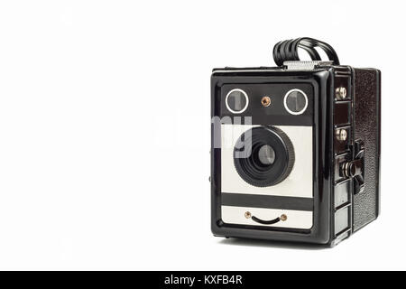 Alte vintage Kamera auf weißem Hintergrund. Lomo Kamera Stockfoto