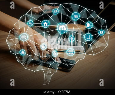 Ki (Künstliche Intelligenz) Konzept. Stockfoto