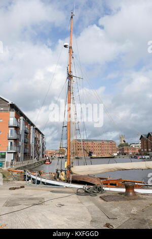 Bristol Channel pilot Cutter 'Dolphin' in Gloucester Docks auf der Gloucester und Schärfe Kanal im südlichen England günstig Stockfoto