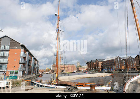 Bristol Channel pilot Cutter 'Dolphin' in Gloucester Docks auf der Gloucester und Schärfe Kanal im südlichen England günstig Stockfoto