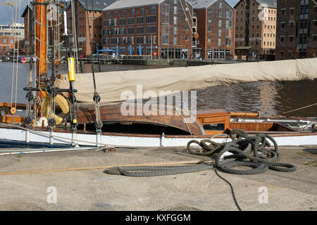 Bristol Channel pilot Cutter 'Dolphin' in Gloucester Docks auf der Gloucester und Schärfe Kanal im südlichen England günstig Stockfoto