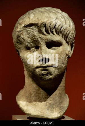 Nero (37-68). Römische Kaiser. Büste. Marmor. Unbekannter Künstler. National Gallery. Oslo. Norwegen. Stockfoto