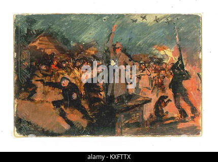 Verweis auf den russischen Künstler Konstantin Korovin, der revolutionäre Themen in der Kunst darstellt oder mit ihnen verwandt ist und die kulturelle und politische Atmosphäre des Russlands des frühen 20. Jahrhunderts widerspiegelt. Stockfoto