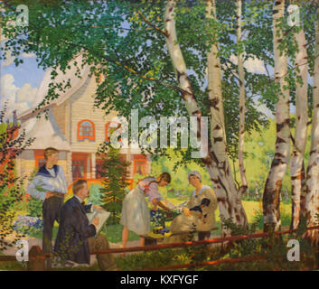 Ein Titel, der in nicht-lateinischen Schriftzeichen geschrieben ist und übersetzt werden muss, um seine historische, sprachliche oder kulturelle Relevanz zu bestimmen. Stockfoto