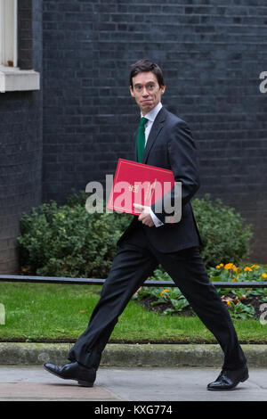 London, Großbritannien. 9 Jan, 2018. Rory Stewart MP kommt an 10 Downing Street bei der Umgruppierung des Junior Minister von Premierminister Theresa May. Er war als Staatsminister im Ministerium für Justiz ernannt. Credit: Mark Kerrison/Alamy leben Nachrichten Stockfoto