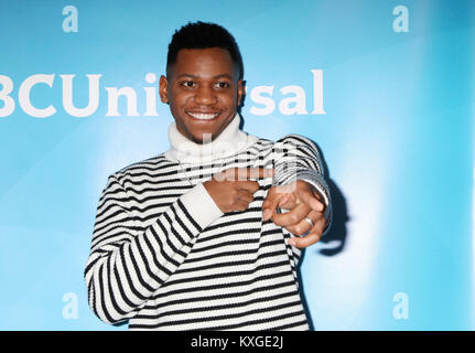 In Pasadena, Kalifornien. 09 Jan, 2018. Chris Blau am 2018 NBCUniversal Winter Presse Rundgang im Langham Huntington, Pasadena am 9. Januar 2018 in Pasadena, Kalifornien. Quelle: David Edwards/Medien Punch/Alamy leben Nachrichten Stockfoto