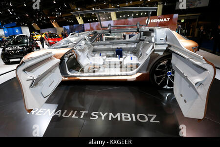 Brüssel. 10 Jan, 2018. Foto auf Jan. 10, 2018 zeigt die Renault Symbioz während der Medien Tag der 96th European Motor Show in Brüssel, Belgien. Credit: Ihr Pingfan/Xinhua/Alamy leben Nachrichten Stockfoto