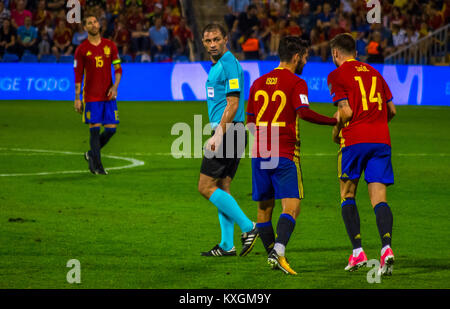 Encuentro de Fútbol España vs Albanien, Partido de Clasificación para el Mundial de Rusia 2018, en el Estadio Rico Pérez de Alicante (España) Stockfoto