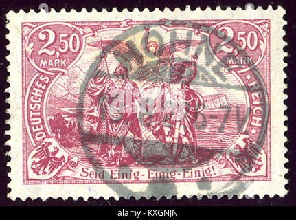 Eine deutsche Banknote von 1922 2,50 Mark, die während der Weimarer Republik ausgegeben wurde. Die als Mi115 bezeichnete Notiz veranschaulicht die wirtschaftlichen Bedingungen und die Inflation nach dem Ersten Weltkrieg in Deutschland. Stockfoto