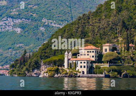 LENNO, Italien - 23 April, 2017: Villa del Balbianello am Comer See in Italien. Diese Villa in der Gemeinde Lenno war im Jahre 1787 eröffnet. Stockfoto