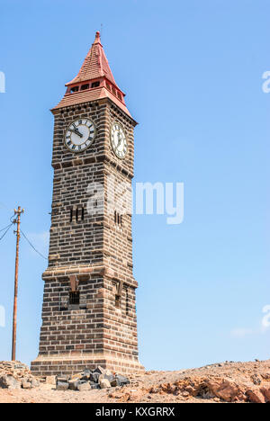 Little Ben, ein Miniatur BigBen Clock Tower mit Blick auf Steamer Point, Aden, Jemen Stockfoto