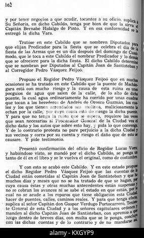 Eine historische Aufzeichnung von ACCQUITO, Seite 162, die Ereignisse und Transaktionen von 1650 bis 1657 dokumentiert, die in Archivsammlungen zur Untersuchung aufbewahrt werden. Stockfoto
