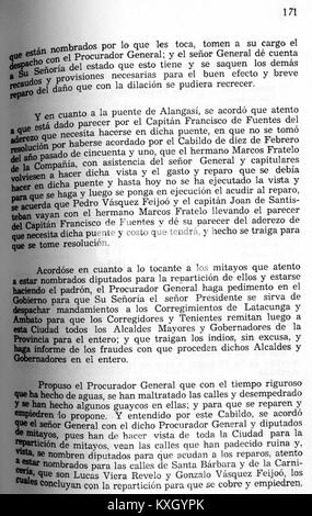 Eine Seite aus dem ACCQUITO-Dokument von 1650 bis 1657, die historische Verwaltungsunterlagen enthält, die wahrscheinlich die Governance, die Finanzierung oder die Transaktionen des Zeitraums beschreiben. Stockfoto