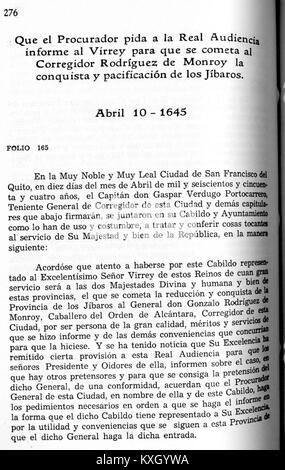 Verweis auf die Seiten 276 des ACCQUITO-Archivs für die Jahre 1650-1657, wahrscheinlich Teil einer Sammlung historischer Dokumente oder Handschriften aus dieser Zeit. Stockfoto