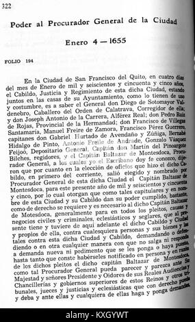 Dieser Titel bezieht sich auf eine bestimmte Seite aus einem historischen Dokument, "ACCQUITO", aus den Jahren 1650 bis 1657, das detaillierte Jahresabschlüsse oder Aufzeichnungen aus diesem Zeitraum enthalten kann. Stockfoto