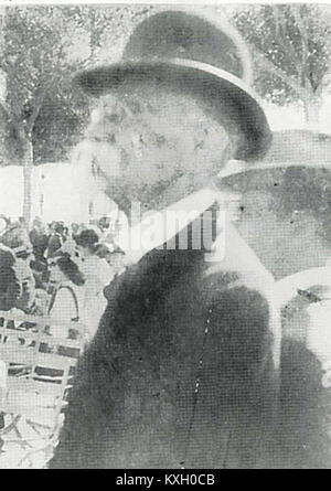 Foto, das die Zeremonie 1904 zeigt, bei der der erste Stein des José Martí-Denkmals in Havanna, Kuba, zum Gedenken an den Nationalhelden, Schriftsteller und Unabhängigkeitsführer gelegt wurde. Stockfoto