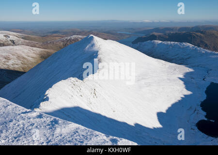 Catstye Cam-Teil Der helvellyn Gebirge im Winter, Lake District, Cumbria, England. Stockfoto