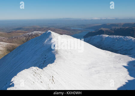 Catstye Cam-Teil Der helvellyn Gebirge im Winter, Lake District, Cumbria, England. Stockfoto