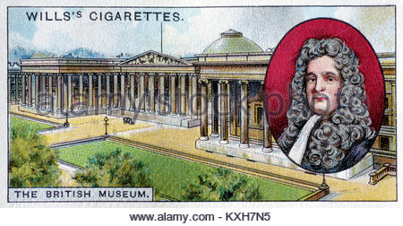 Das British Museum wurde 1753 auf der Grundlage der Sammlungen gegründet Der britischen Nation von irischem Physiker und Wissenschaftler vermacht Sir Hans Sloane (Inset) Stockfoto