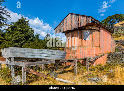 Searcelight Einlagerung in Fort Rodd Hill National Historic Site auf Vancouver Island British Columbia Kanada Stockfoto