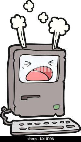 Cartoon Überhitzung Steuergerät Stock Vektor