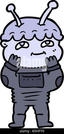 Überrascht cartoon Spaceman Stock Vektor