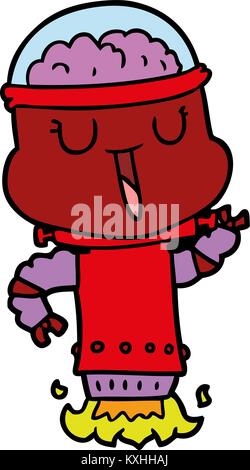 Happy cartoon Roboter fliegen Stock Vektor