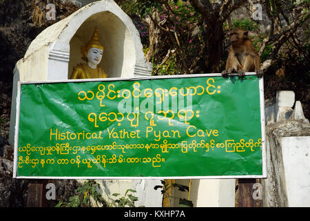 HPA EIN, MYANMAR - ca. April 2017 Historische Yathet Pyan Höhle Stockfoto