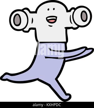 Freundlich cartoon Alien läuft Stock Vektor