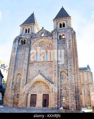Abteikirche von Saint Foy, Conques, in Aveyron, Frankreich Stockfoto