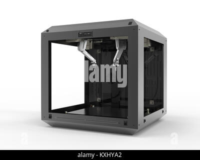 3D Rendering 3d Drucker mit Einspritzdüse Stockfoto