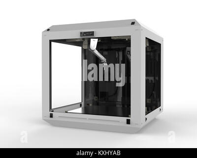 3D Rendering 3d Drucker mit Einspritzdüse Stockfoto