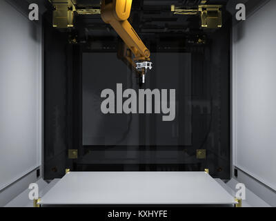 3D Rendering 3d Drucker mit Einspritzdüse Stockfoto