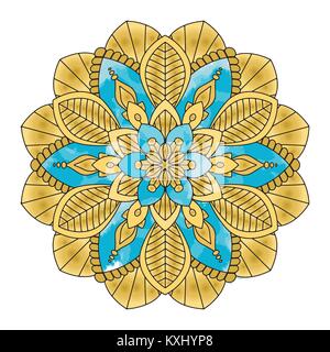 Goldene blumen Mandala Stock Vektor
