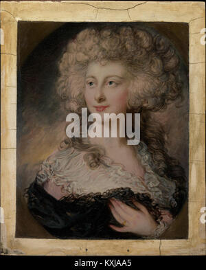 Dieses Ölgemälde aus dem 18. Jahrhundert von Gainsborough Dupont zeigt Anne Elizabeth Cholmley, die später als Lady Mulgrave bekannt ist. Es zeigt Porträts aus dieser Zeit. Stockfoto