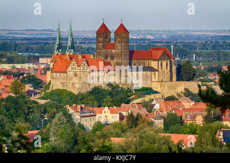 Blick in das Quedlinburger Schloss Stockfoto