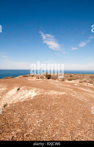 Eine Landschaft, in der Nähe von Punta Ninfas, Halbinsel Valdes, Puerto Madryn, Chubut, Argentinien Stockfoto