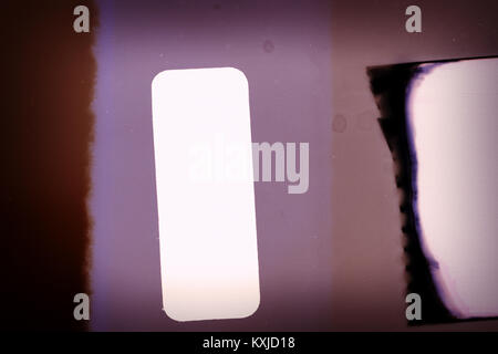 Entwickelt der Film Ende Hintergrund mit schweren Getreide und leichte Undichtigkeit Stockfoto