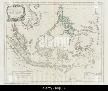 'Archipel des Indes orientales…' East Indies Indonesien SANTINI/VAUGONDY 1784 Karte Stockfoto