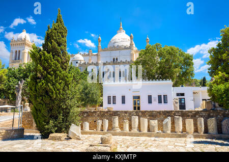 Blick auf Saint Louis Kathedrale (acropolium). Karthago Byrsa Hill, Tunesien Stockfoto