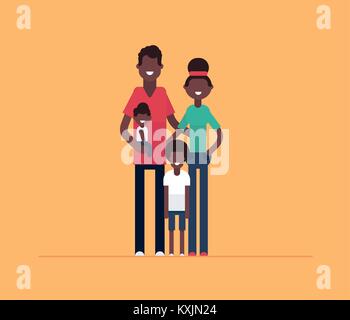 Happy afrikanischen Familie - Modernes flaches design Stil Abbildung Stock Vektor