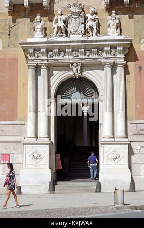 Blick auf den Palazzo Antonio Doria, in Genua, Italien, einem der 42 Paläste in der Stadt zum Weltkulturerbe der UNESCO, Stockfoto